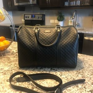 Authentic Gucci Leather Boston Top Handle Bag